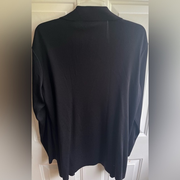Misook NWOT Cardigan Sweater Womens Top Black Open Longline Capsule Normcore Lrg - Picture 5 of 6